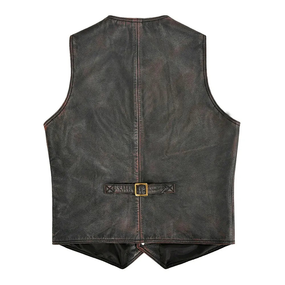 Men’s Distressed Leather Vest