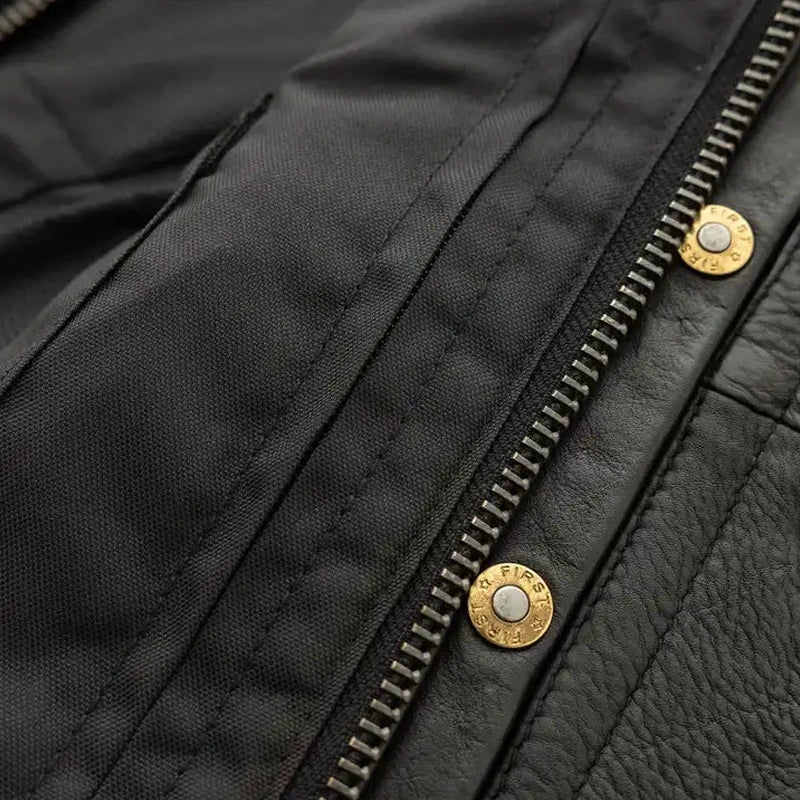 Men’s Black Quilted Leather Vest