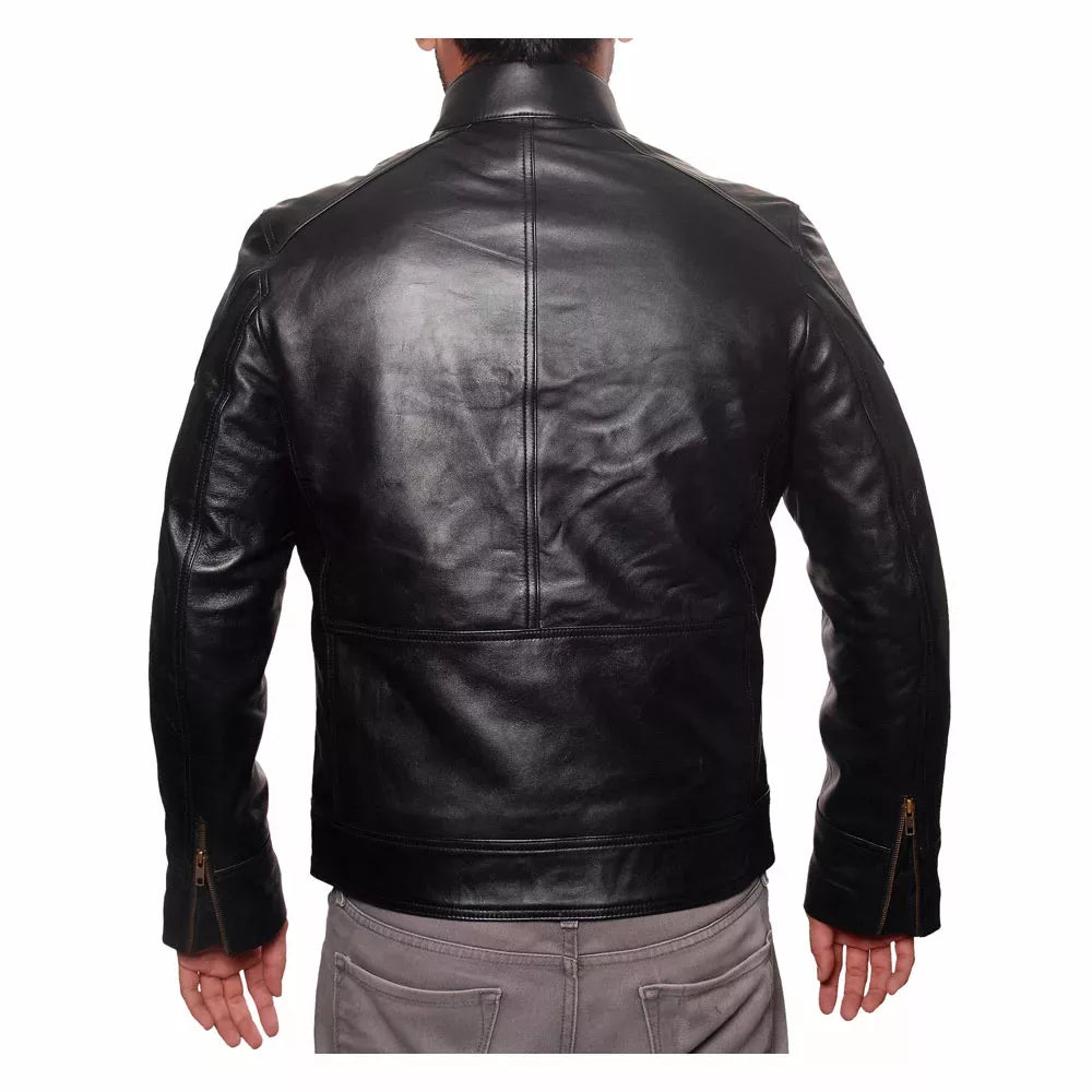 Dean Black Moto Leather Jacket