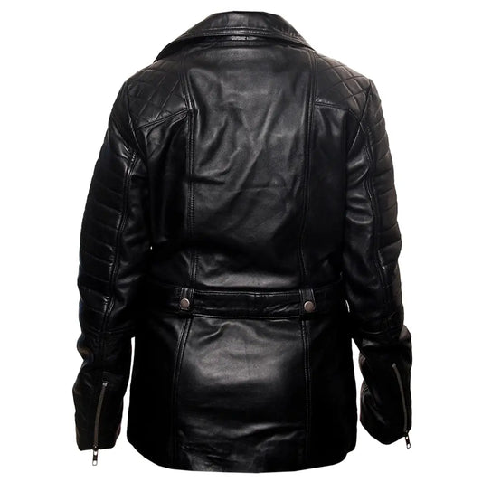 Daniel Quilted Black Leather Biker Jacket