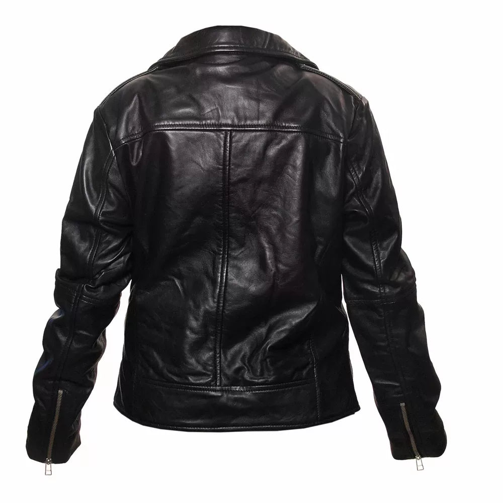Denise Black Moto Leather Jacket