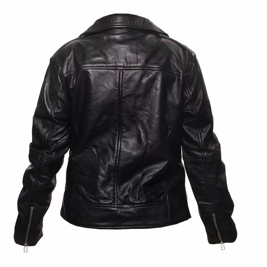 Denise Black Moto Leather Jacket