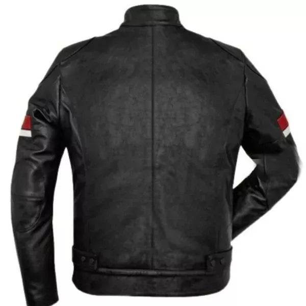 Riding Black Leather Cafe Racer Jacket