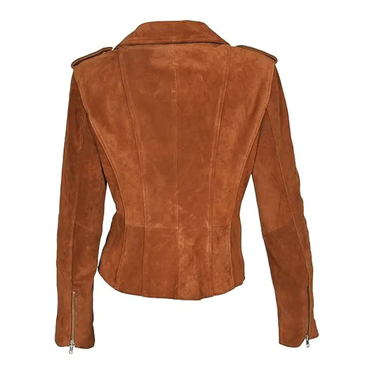 Brown Suede Biker Jacket