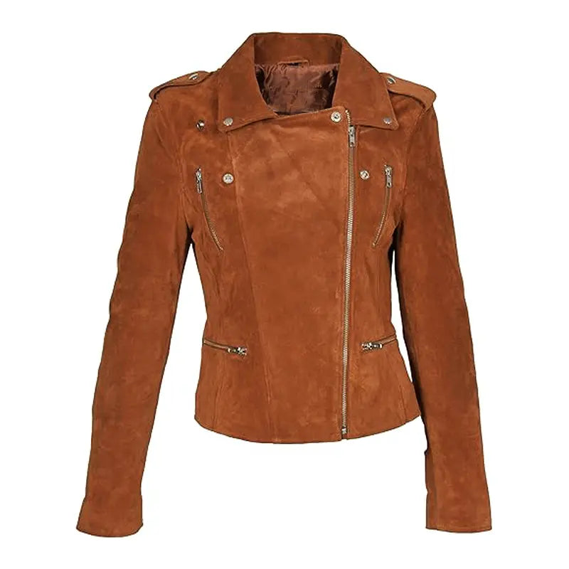 Brown Suede Biker Jacket