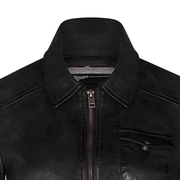 Desire Black Suede Leather Jacket