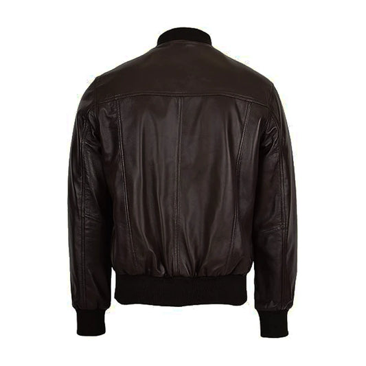 Classic Zipper Brown Bomber Jacket
