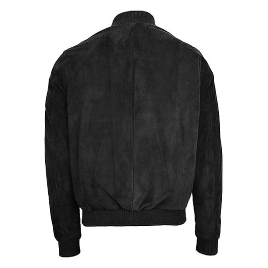 Suede Black Bomber Jacket