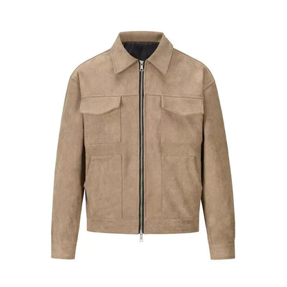 Men’s Beige Suede Leather Jacket