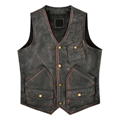 Men’s Distressed Leather Vest