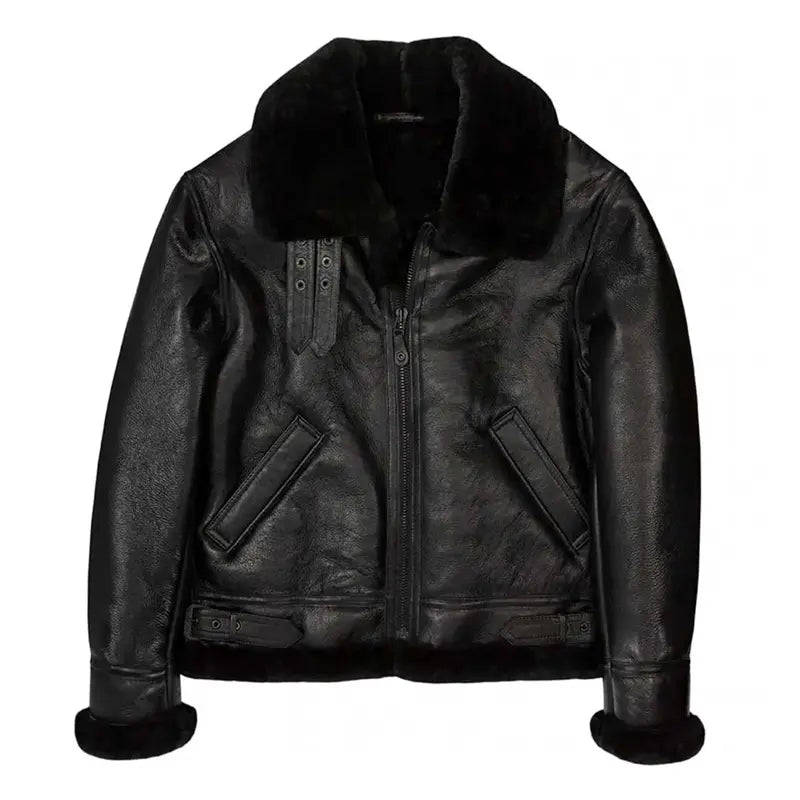 Jet Noir B-3 Black Leather Jacket