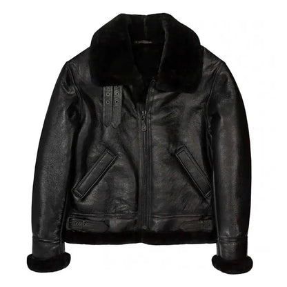 Jet Noir B-3 Black Leather Jacket