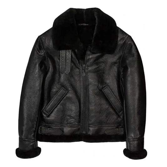 Jet Noir B-3 Black Leather Jacket