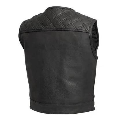 Men’s Black Quilted Leather Vest