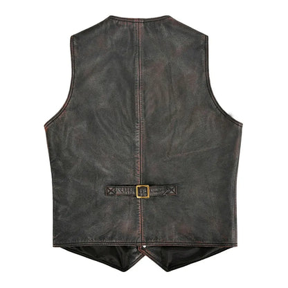 Men’s Distressed Leather Vest