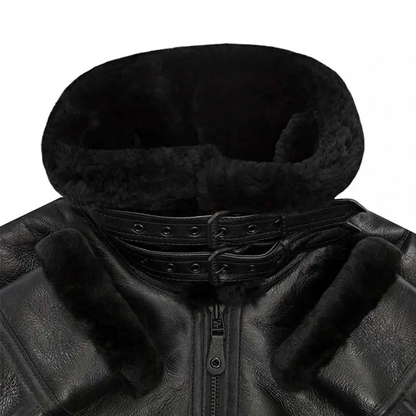 Jet Noir B-3 Black Leather Jacket