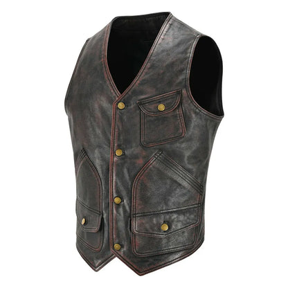 Men’s Distressed Leather Vest