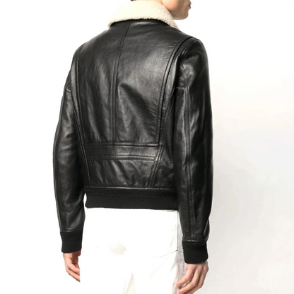 Falcon A-2 Black Leather Jacket