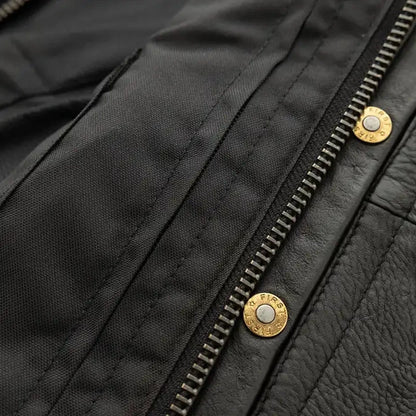 Men’s Black Quilted Leather Vest