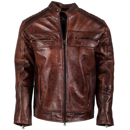 Umber Brown Leather Jacket