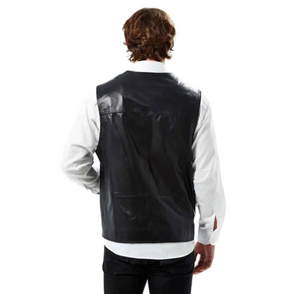 Black Classic Leather Vest