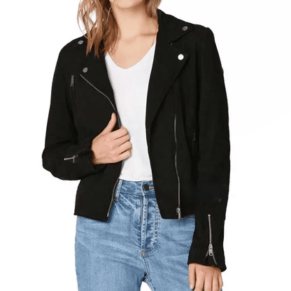 Black Suede Biker Jacket