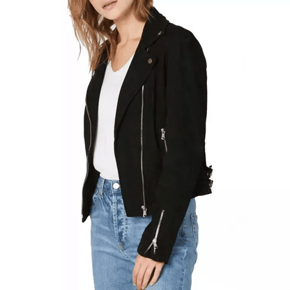 Black Suede Biker Jacket