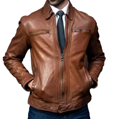 Classic Brown Leather Jacket