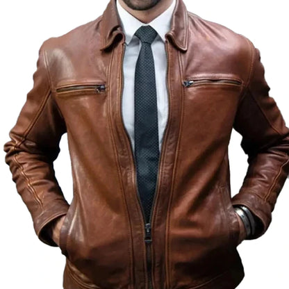 Classic Brown Leather Jacket