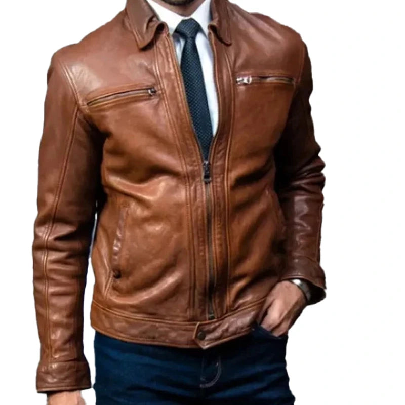 Classic Brown Leather Jacket