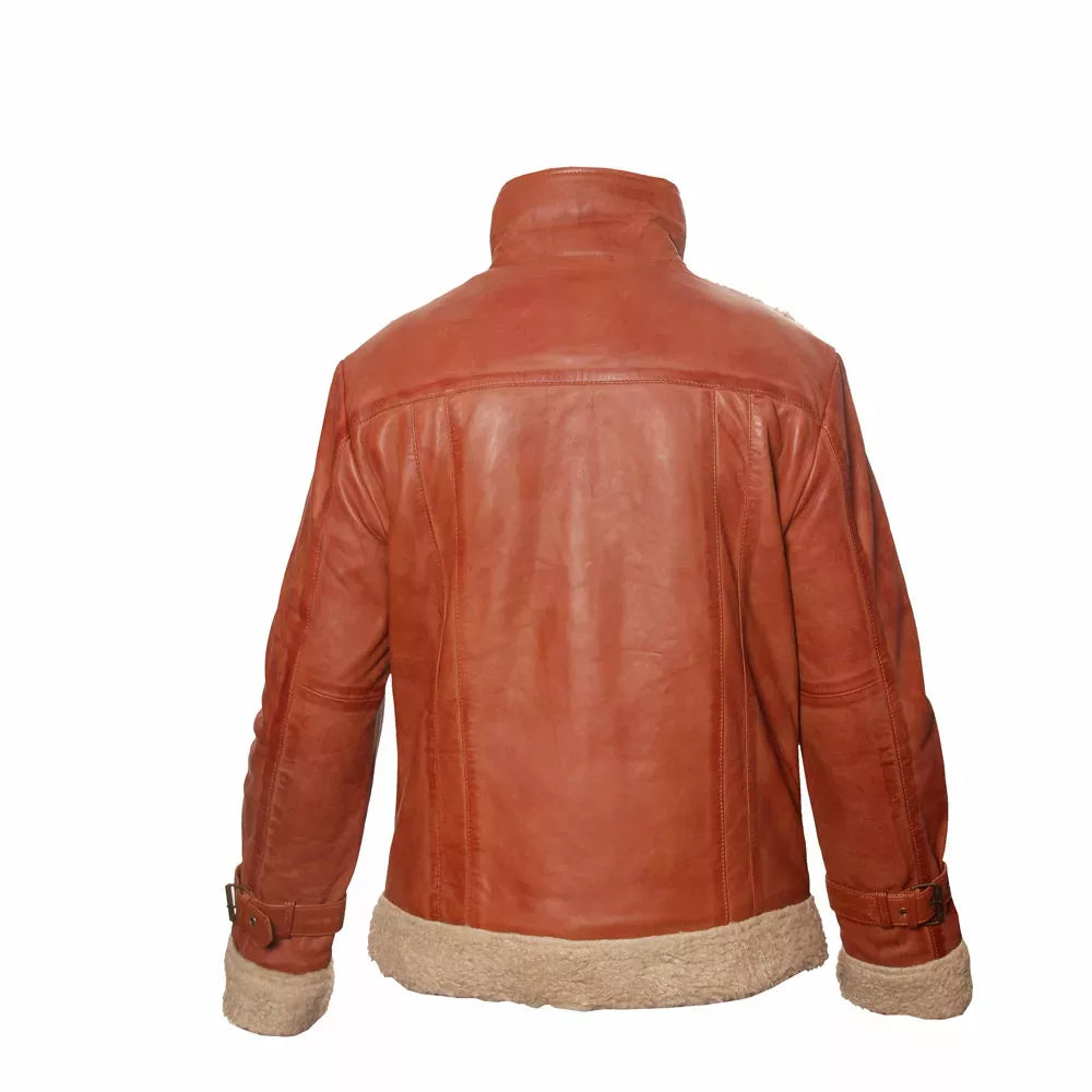 High Collar Fur Leather Jacket