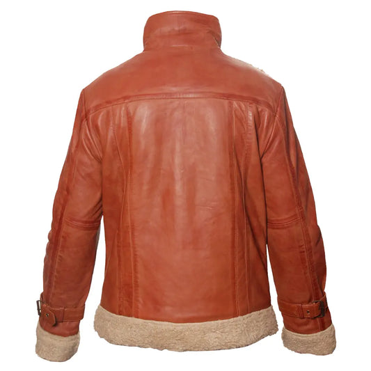 High Collar Fur Leather Jacket