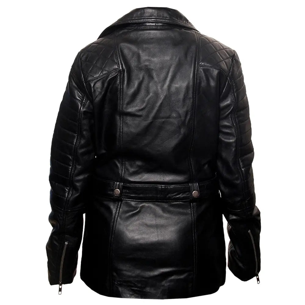 Daniel Quilted Black Leather Biker Jacket