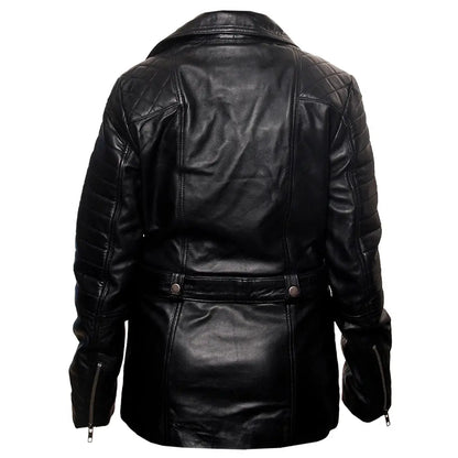 Daniel Quilted Black Leather Biker Jacket