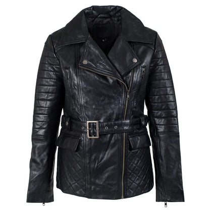 Daniel Quilted Black Leather Biker Jacket
