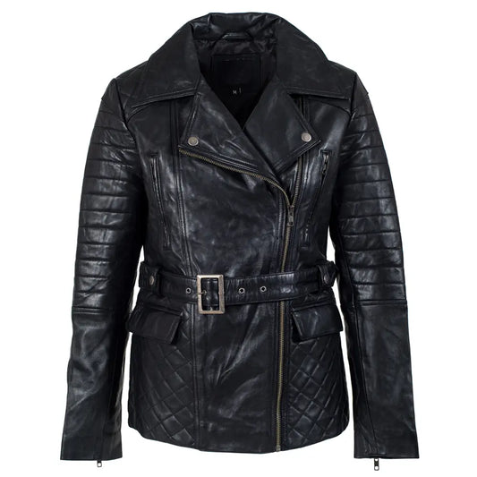 Daniel Quilted Black Leather Biker Jacket