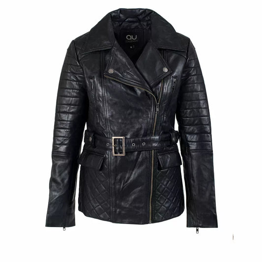 Daniel Quilted Black Leather Biker Jacket