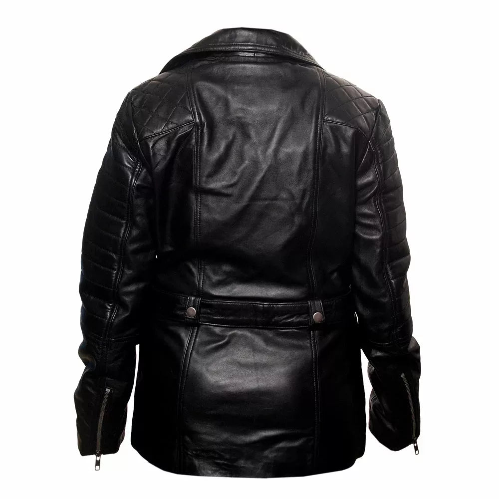 Daniel Quilted Black Leather Biker Jacket