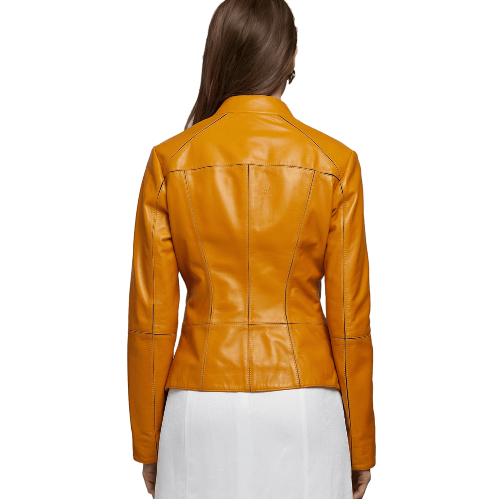 Amber Moto Biker Leather Jacket