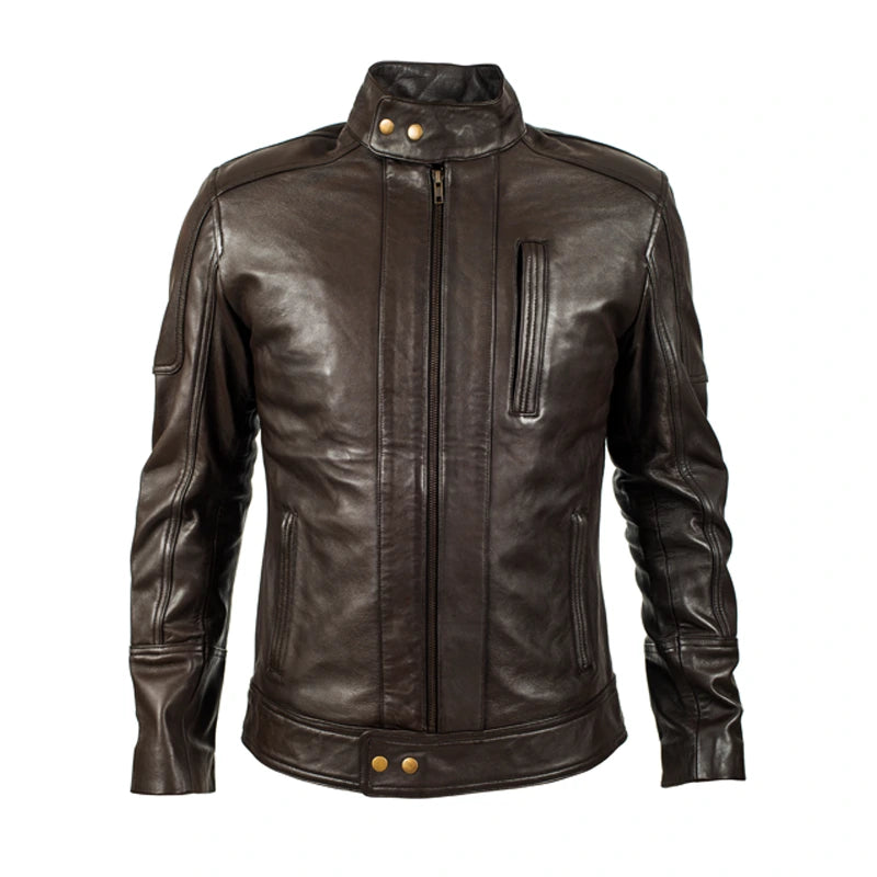 Mud Brown Moto Leather Jacket