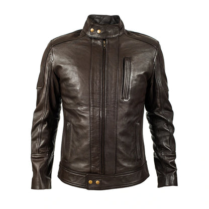 Mud Brown Moto Leather Jacket