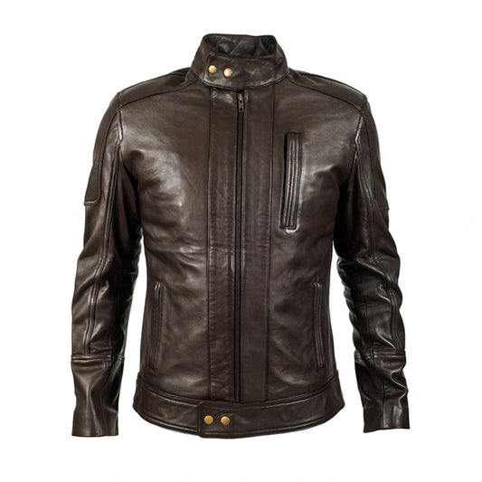 Mud Brown Moto Leather Jacket