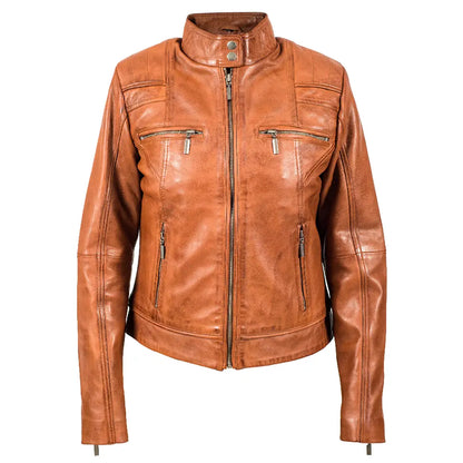 Sandstone Tan Motorcycle Leather Jacket