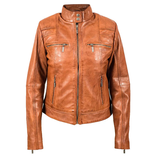 Sandstone Tan Motorcycle Leather Jacket