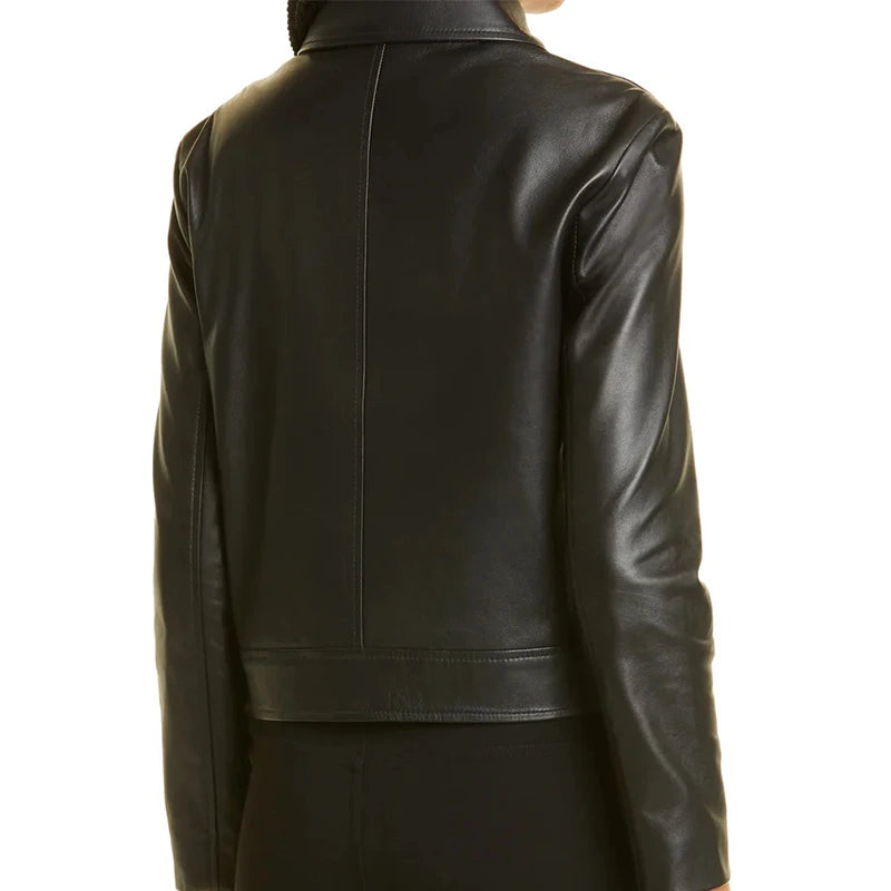 Metro Charm Black Leather Jacket