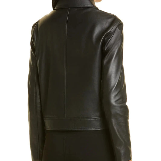 Metro Charm Black Leather Jacket