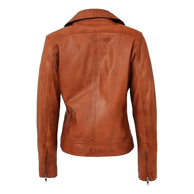 Notch Biker Brown Leather Jacket