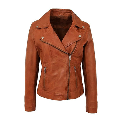 Notch Biker Brown Leather Jacket
