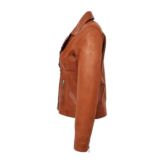 Notch Biker Brown Leather Jacket