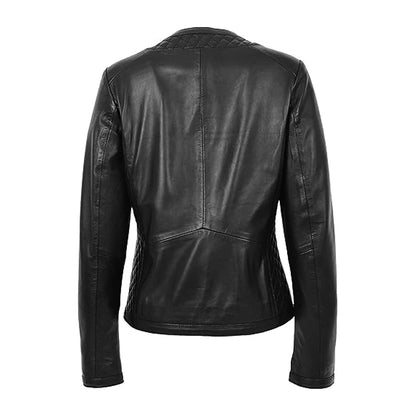 Black Quilted Leather Jacket